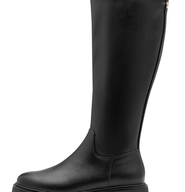 Ботуши до средата на прасеца от еко кожа - Черен Marco Tozzi