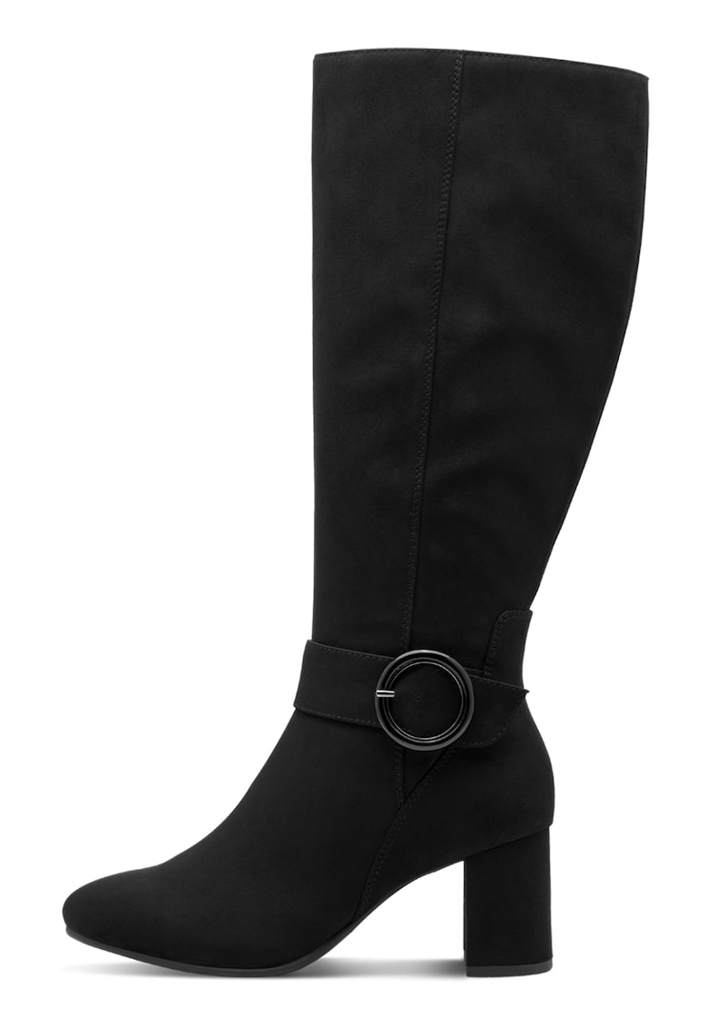 Ботуши от еко велур с колан - Черен Marco Tozzi