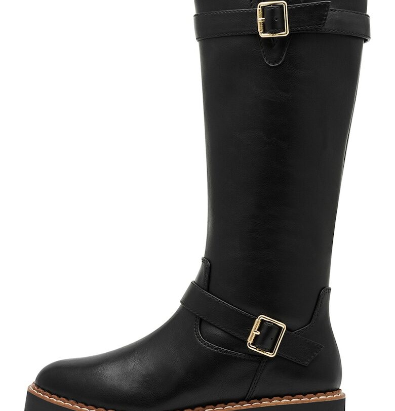 Ботуши от еко кожа с декоративни токи - Черен sOliver