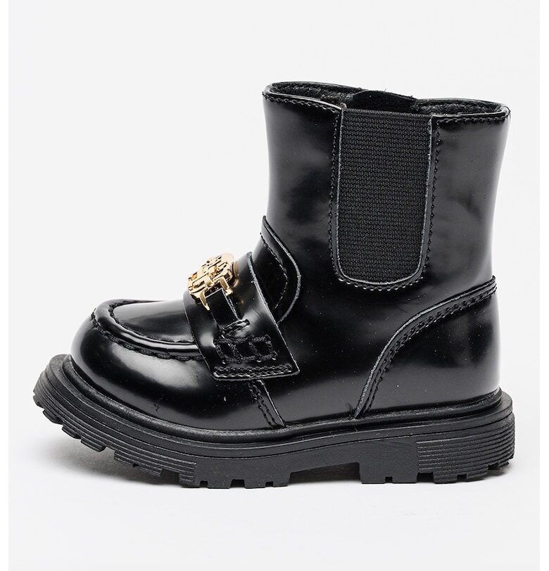 Ботуши от еко кожа с текстил - Златист/Черен Tommy Hilfiger