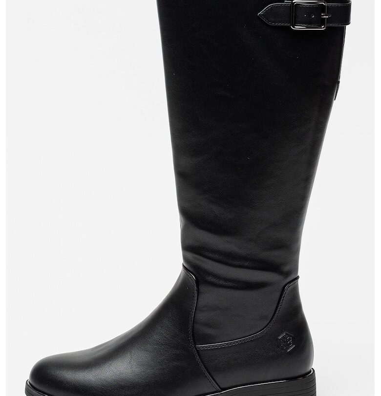 Ботуши от еко кожа с цип - Черен Lumberjack