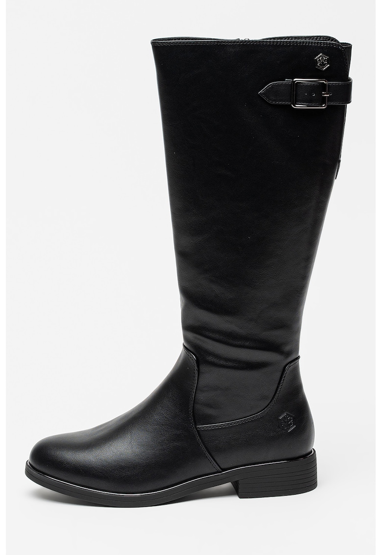 Ботуши от еко кожа с цип - Черен Lumberjack