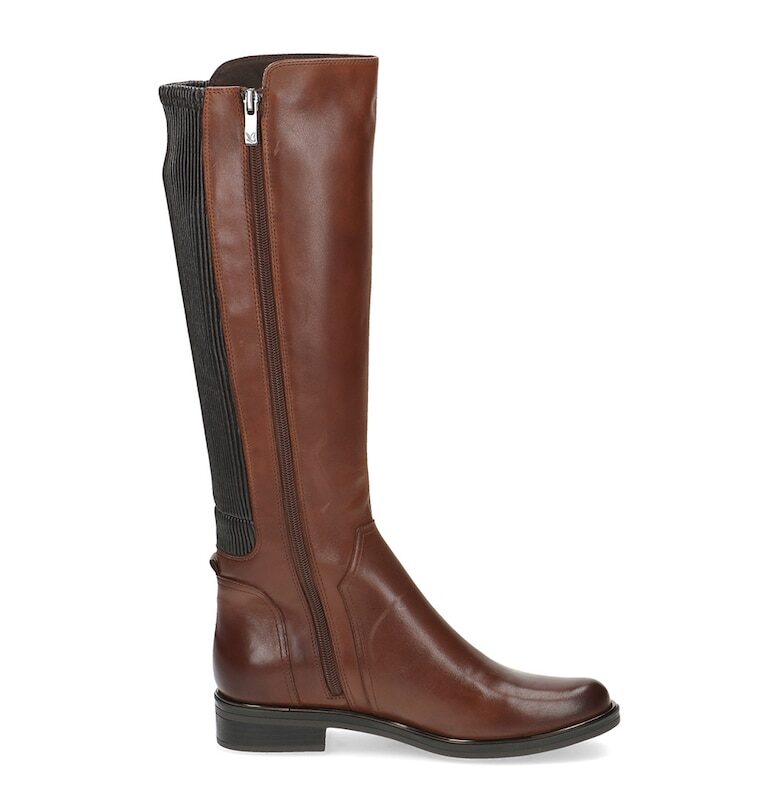 Ботуши от кожени панели - Коняк кафяв Caprice