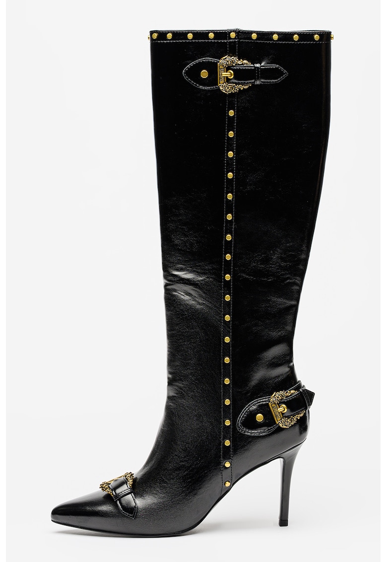 Ботуши с остър връх и цип - Черен Versace Jeans Couture