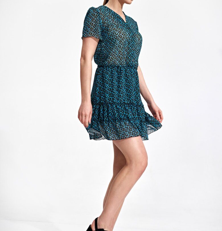 Бохо рокля  мини - зелена - полиестер Figl