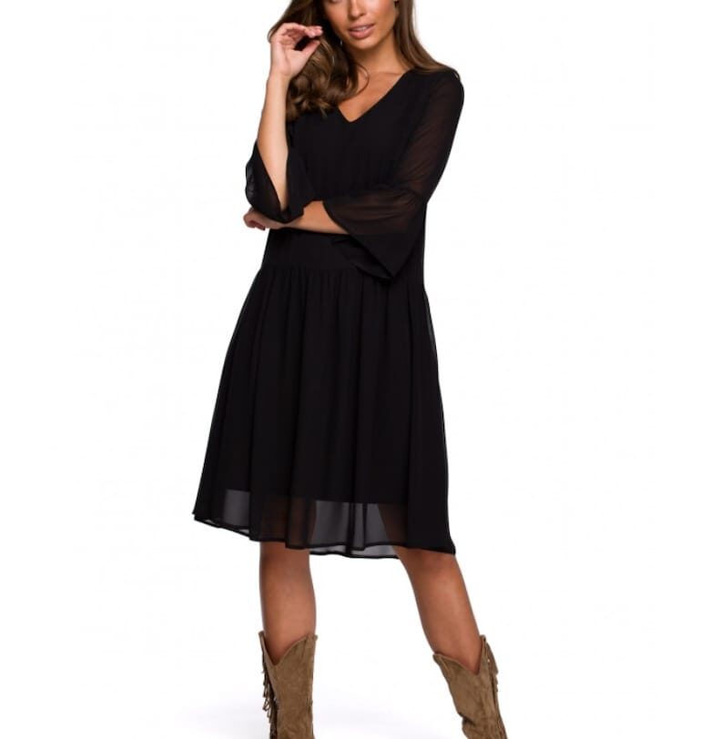 Бохо рокля - стил - полиестер - Черен Stylove