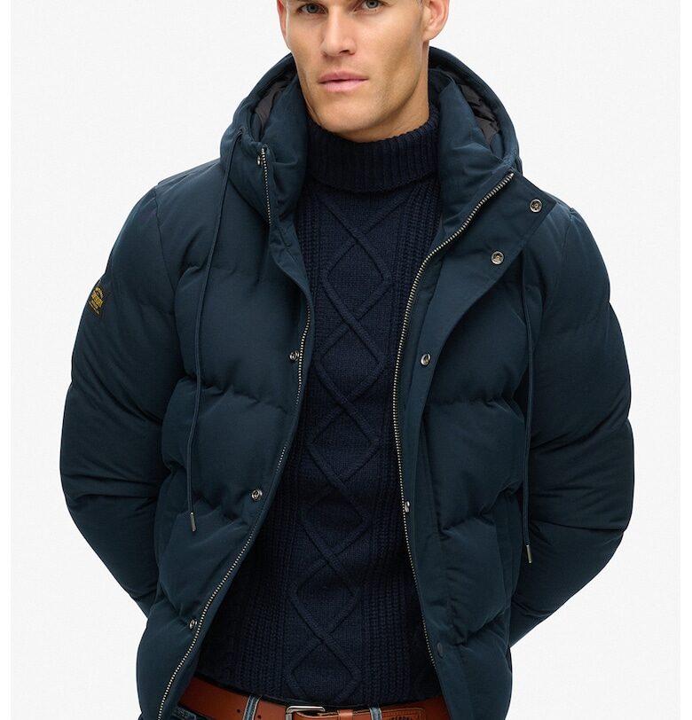 Ватирано зимно яке Everest с качулка - Тъмносин Superdry  Co