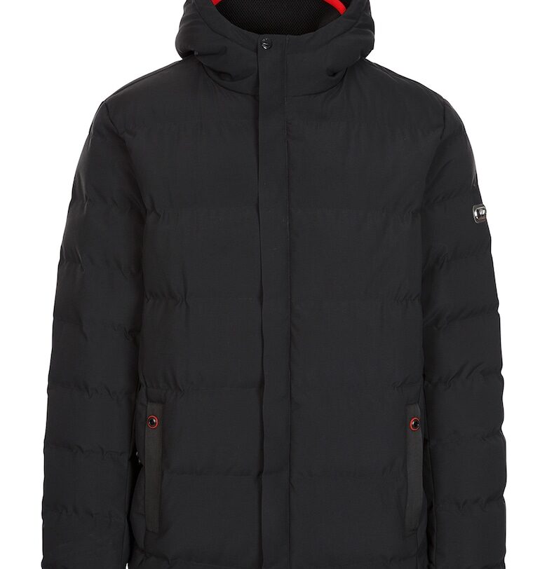 Ватирано зимно яке Habbton с джобове и качулка - Черен/Тъмносин Trespass