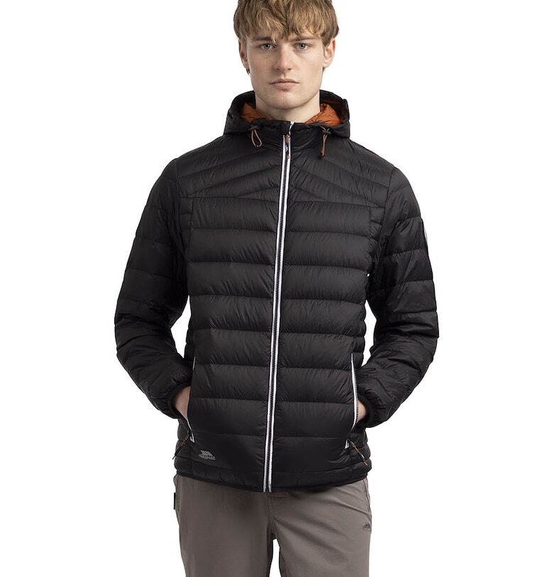 Ватирано зимно яке Whitman II с качулка - Черен/Изгорен портокал Trespass