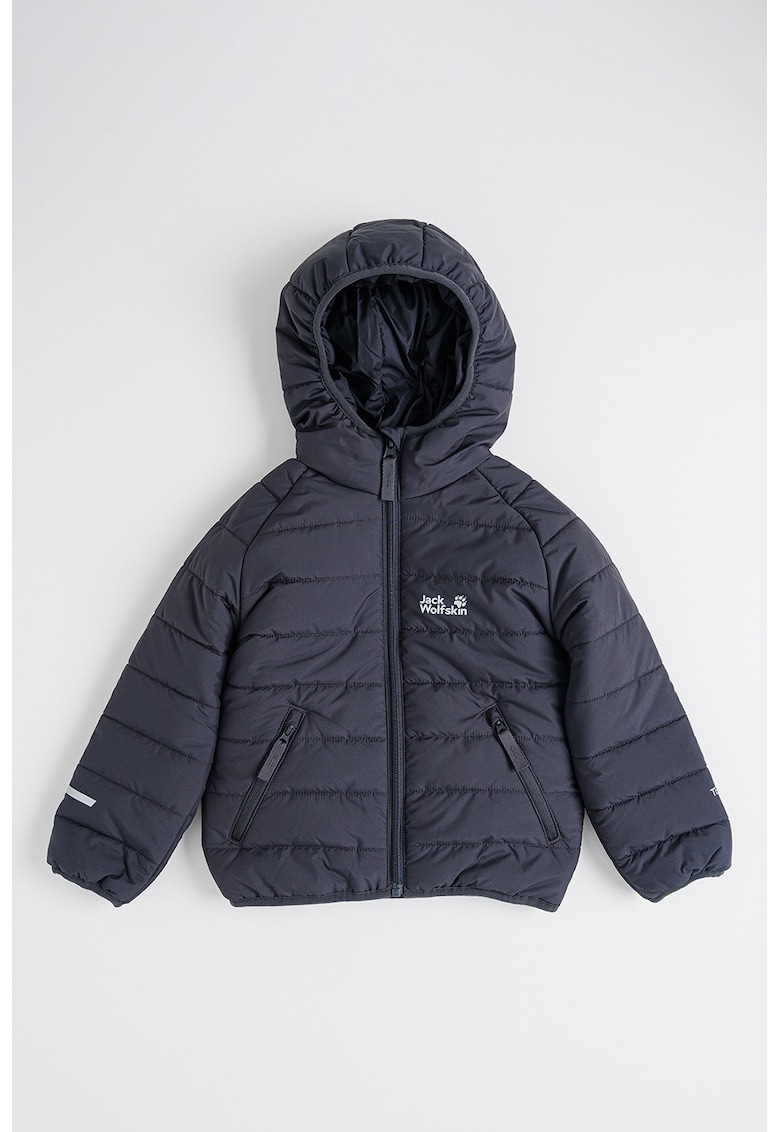 Ватирано зимно яке Zenon с качулка - Черен Jack Wolfskin