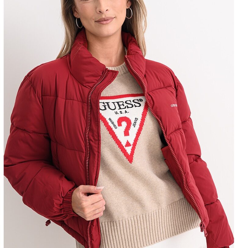 Ватирано зимно яке - Тъмночервен GUESS JEANS