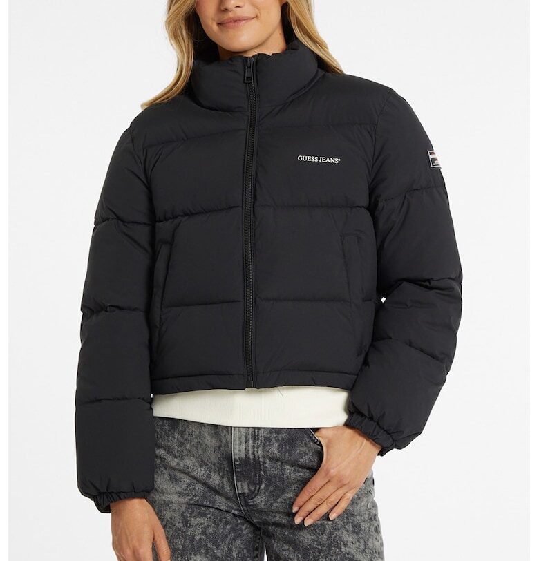 Ватирано зимно яке - Черен GUESS JEANS