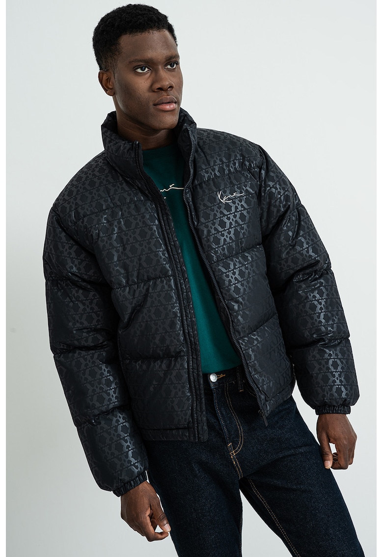 Ватирано зимно яке с висока яка - Черен Karl Kani