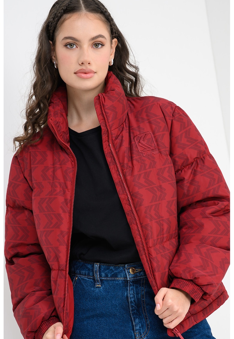 Ватирано зимно яке с джобове встрани - Тъмночервен Karl Kani