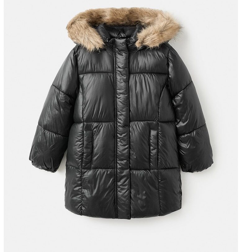 Ватирано зимно яке с еко пух - Черен Mango