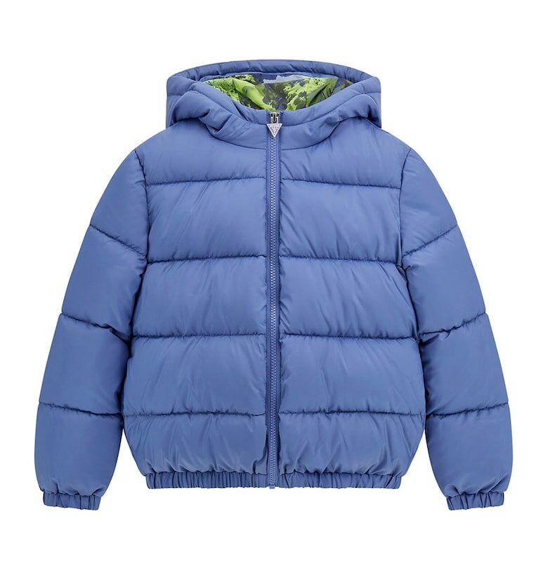 Ватирано зимно яке с качулка - Лавандула GUESS KIDS