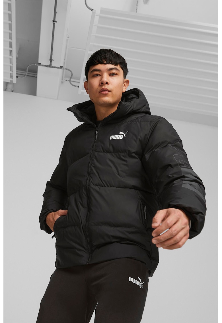 Ватирано зимно яке с лого Power - Черен Puma