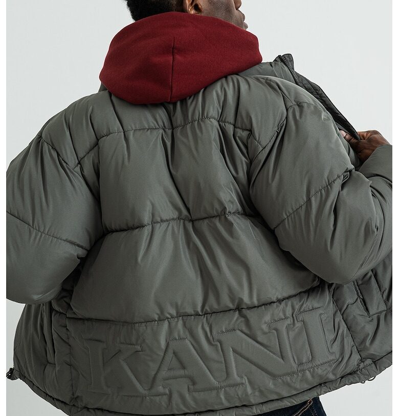 Ватирано яке с лого - Сив Karl Kani