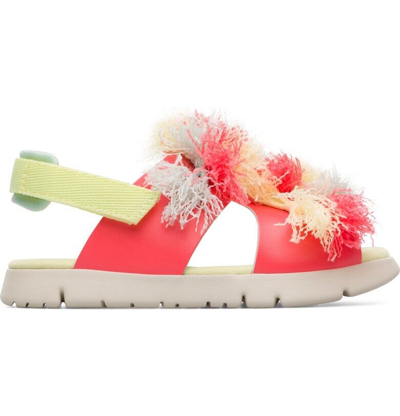 Велкро сандали с декоративна материя Twins - Розово Camper