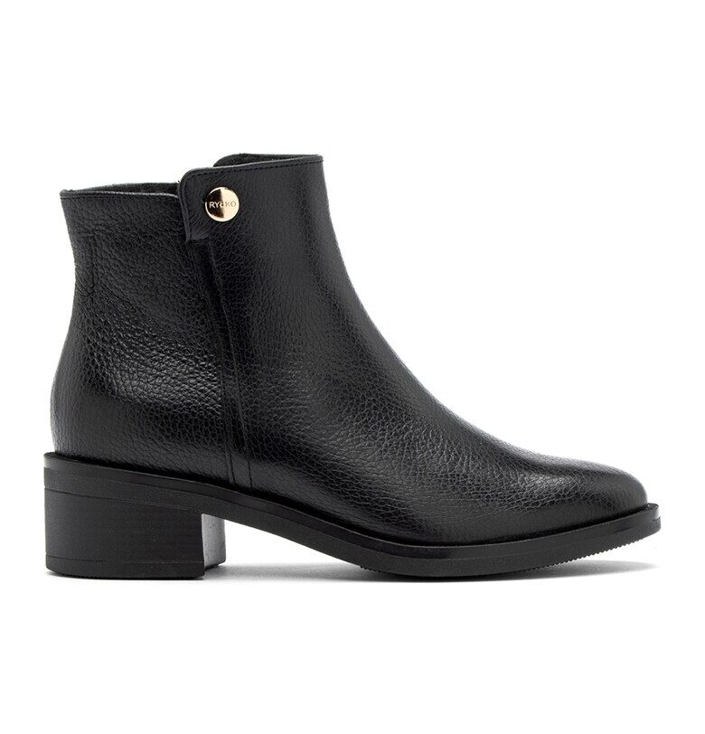 Велурени боти Bianka с масивен ток - Черен RYLKO