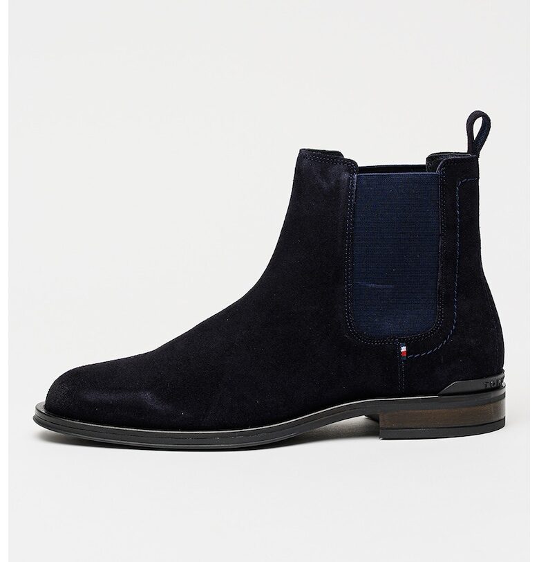 Велурени боти Corporate Chelsea - Ултрамарин синьо Tommy Hilfiger
