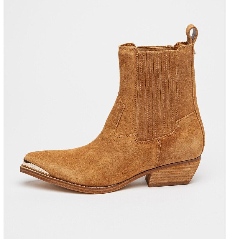 Велурени боти Lanna с кубински ток - Светлокафяв GUESS