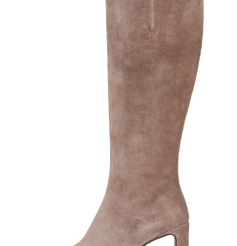 Велурени боти до коляното - Бежов Potamy