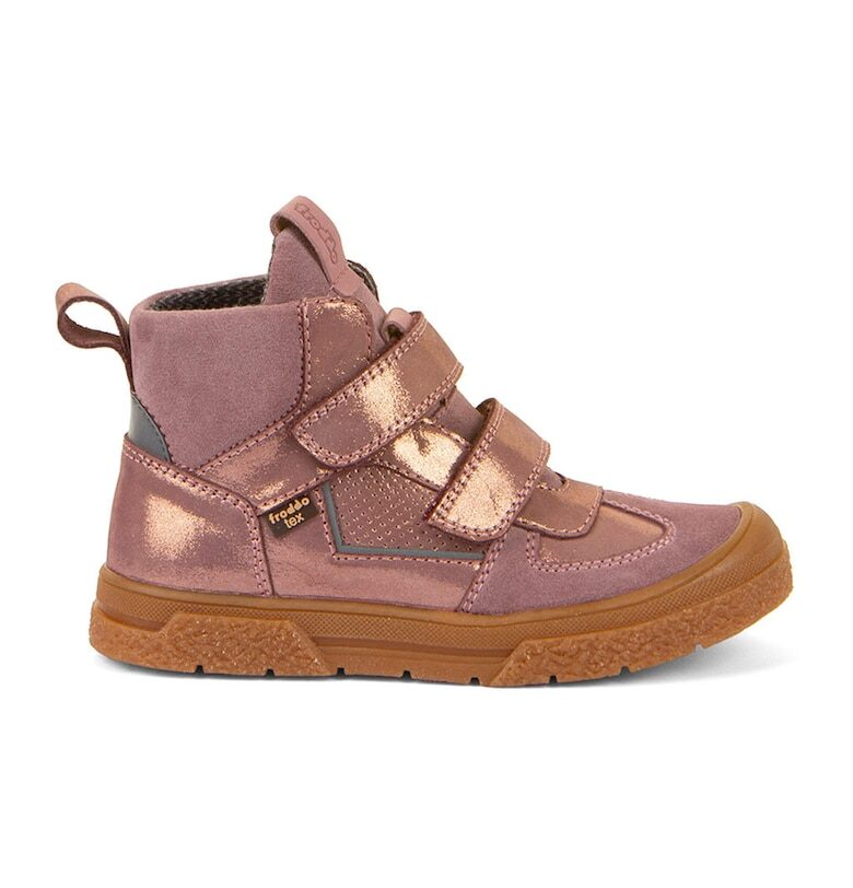 Велурени боти с велкро - Прашно розово Froddo