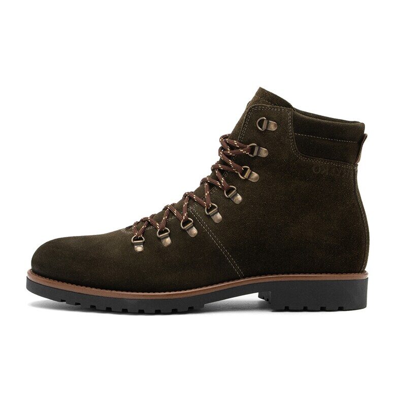 Велурени боти с връзки - Тъмно каки RYLKO