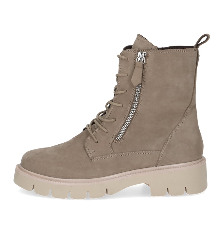 Велурени боти с двоен цип - Светло кафяво Caprice