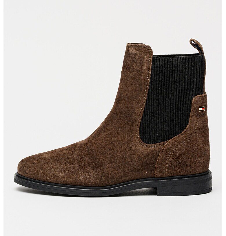 Велурени боти с овален връх - Кафяв Tommy Hilfiger