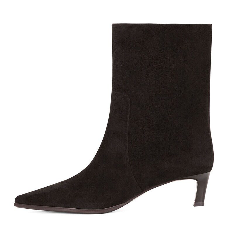 Велурени боти с остър връх - Тъмнокафяв Potamy