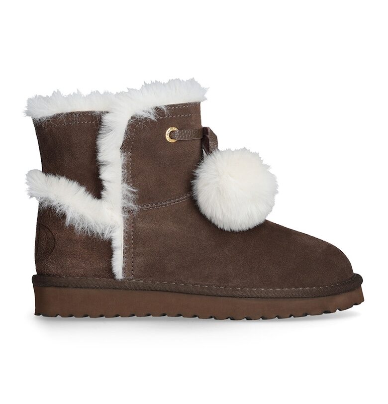 Велурени боти с помпони - Бял/Кафяв Liu Jo