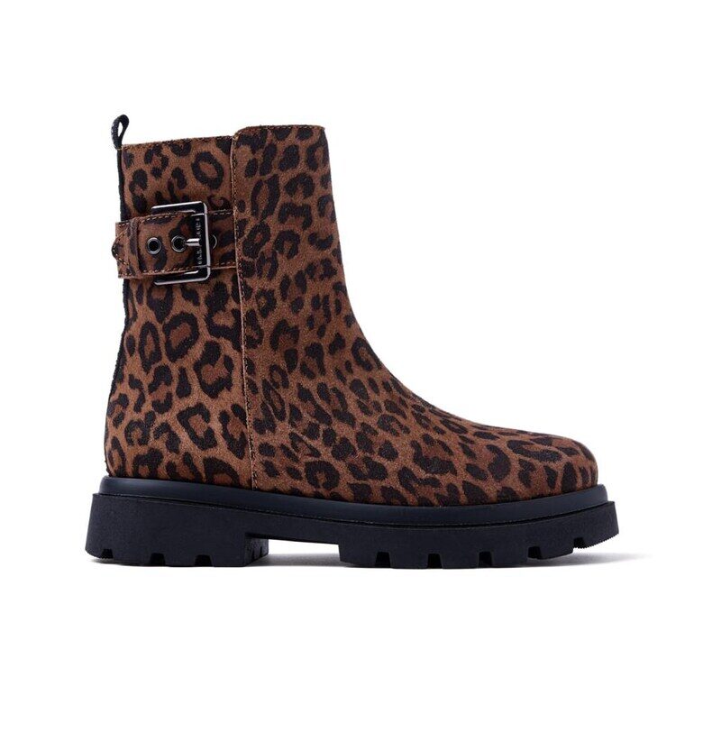 Велурени боти с принт - Кафяв Gioseppo