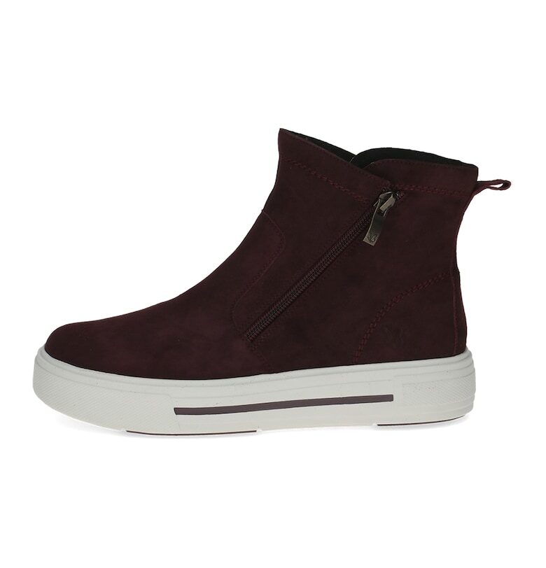 Велурени боти с равна платформа - Тъмнокафяв Caprice