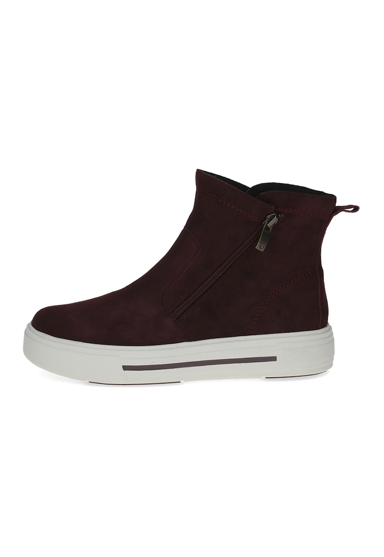 Велурени боти с равна платформа - Тъмнокафяв Caprice