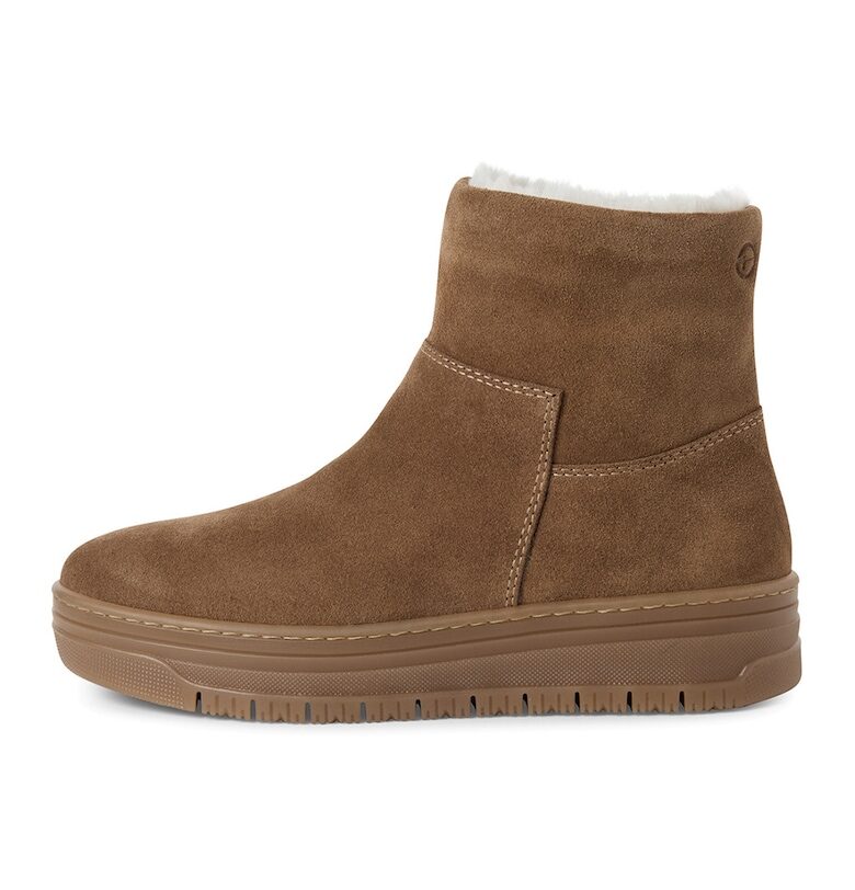 Велурени боти с цип - Карамел Tamaris