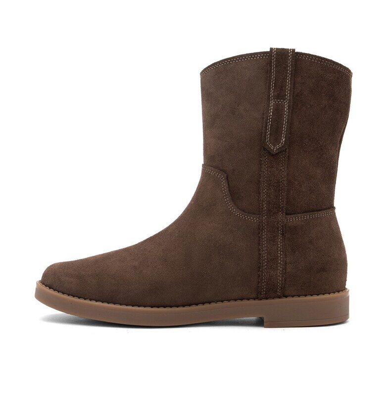 Велурени боти с цип - Черен RYLKO