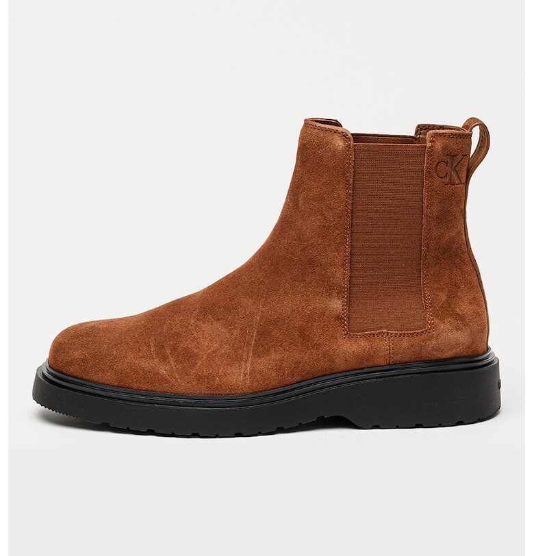 Велурени боти челси - Канелено кафяво CALVIN KLEIN JEANS