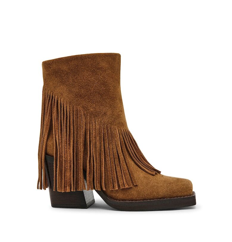 Велурени ботинки Chestnut с пискюли - Карамел Steve Madden