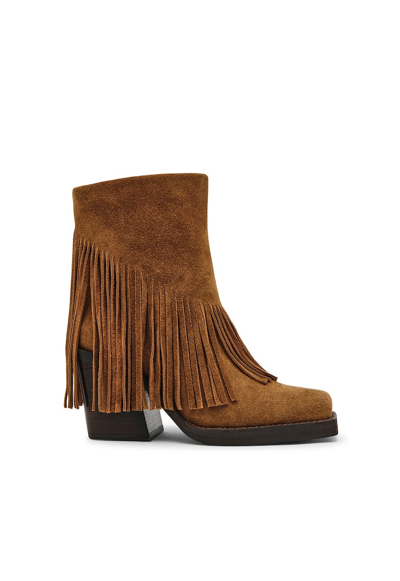 Велурени ботинки Chestnut с пискюли - Карамел Steve Madden