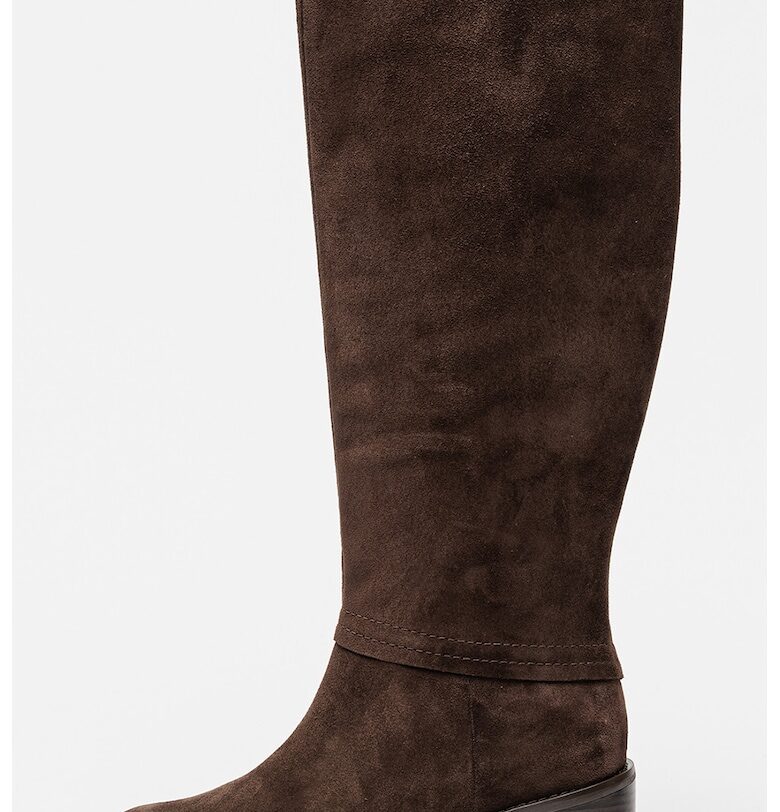 Велурени ботуши Chamberly - Сиво-кафяв Clarks