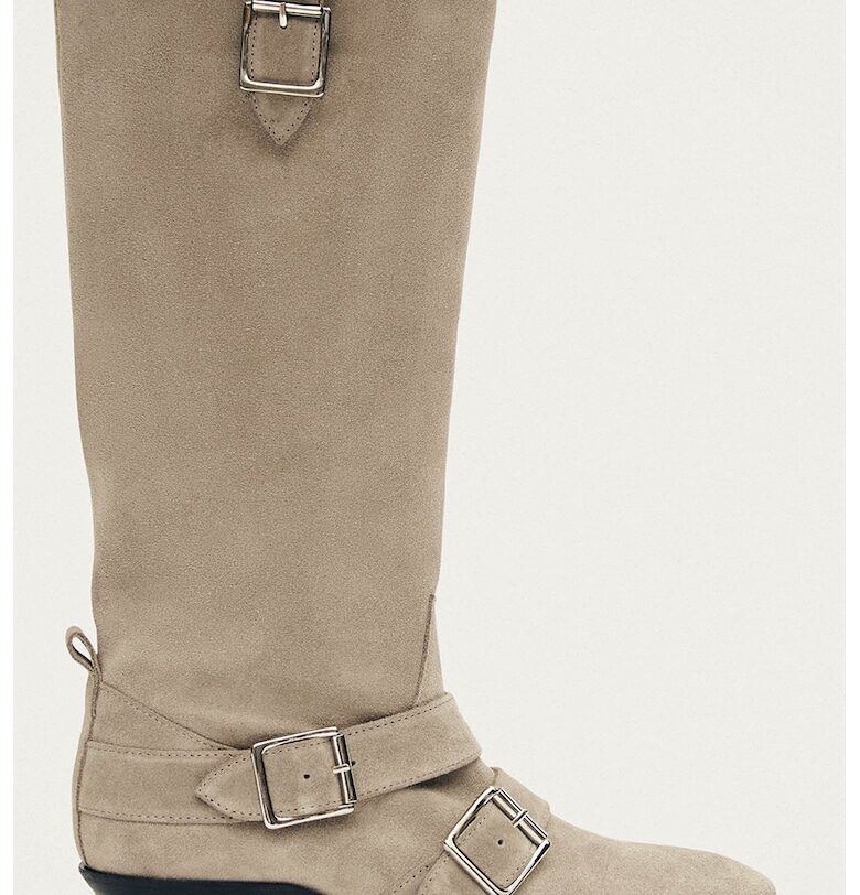 Велурени ботуши Ryder с кубински ток - Светло кафяво ALOHAS