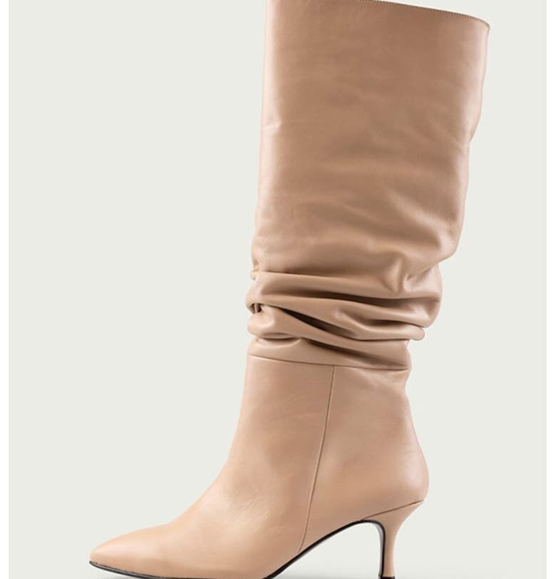 Велурени ботуши Sara - Светло кафяво ALURA