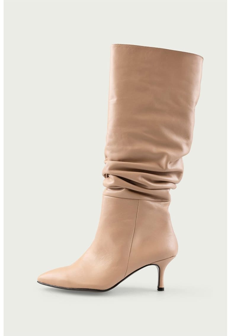 Велурени ботуши Sara - Светло кафяво ALURA