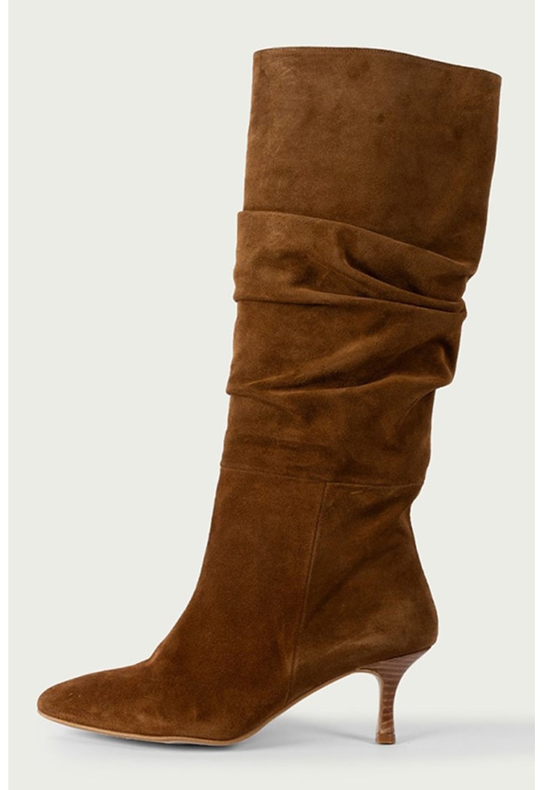 Велурени ботуши Sara - Тъмнокафяв ALURA