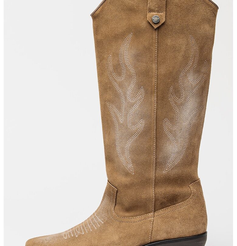 Велурени ботуши Wessel тип Cowboy - Камел Steve Madden