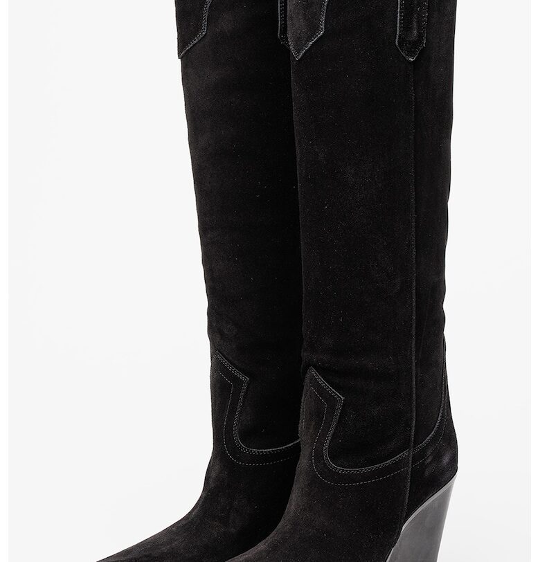 Велурени ботуши до коляното El Dorado - Черен PARIS TEXAS