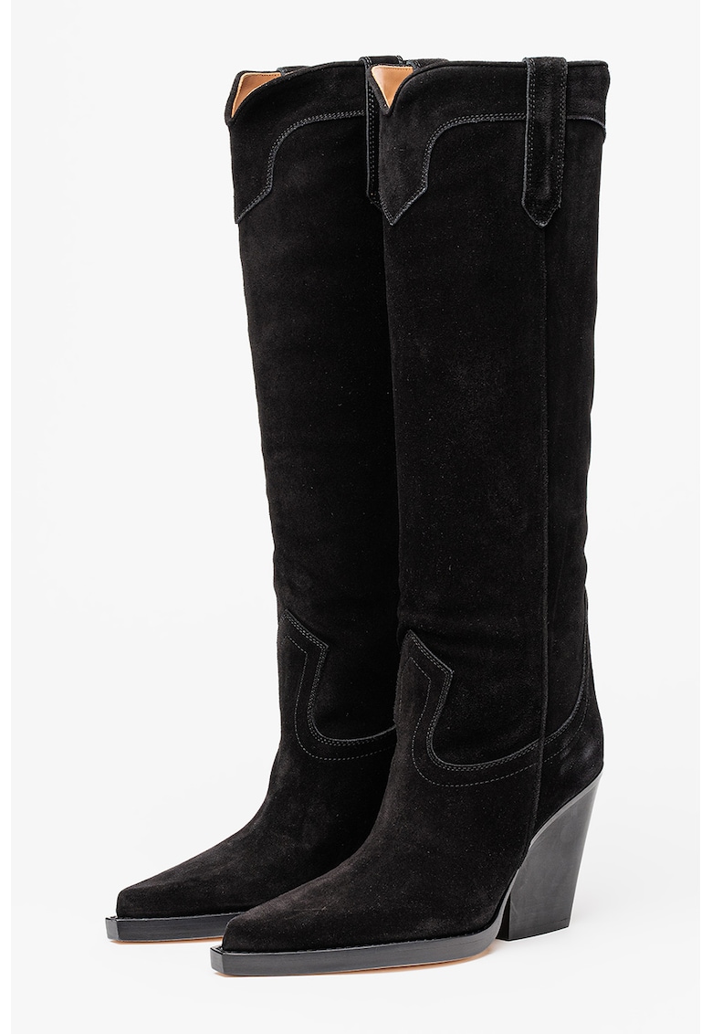 Велурени ботуши до коляното El Dorado - Черен PARIS TEXAS