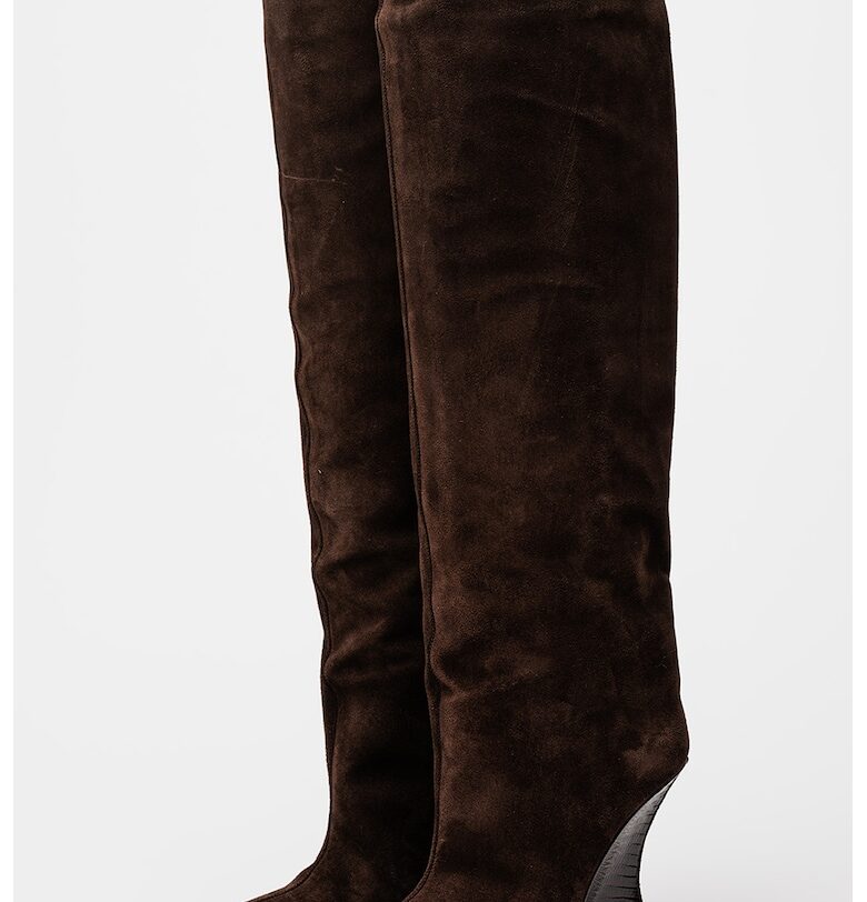 Велурени ботуши до коляното Nina - Тъмнокафяв PARIS TEXAS